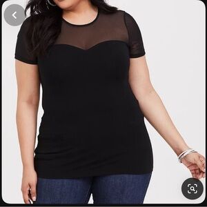 Torrid Sweetheart Neckline Half Mesh Top